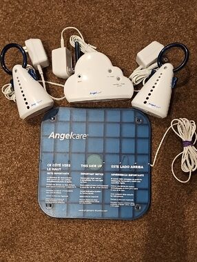Angelcare Baby Movement Monitor with Blue Sensor Pad and White Audio Units